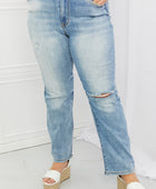Natalie Full Size Distressed Straight Leg Jeans - Body By J'ne