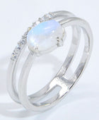 Natural Moonstone and Zircon Double-Layered Ring - Body By J'ne