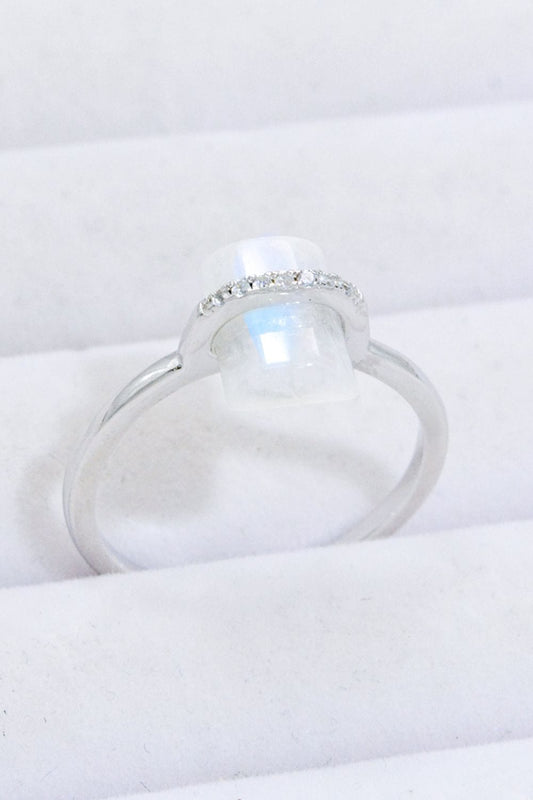 Natural Moonstone Platinum-Plated Ring - Body By J'ne