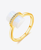 Natural Moonstone Platinum-Plated Ring - Body By J'ne