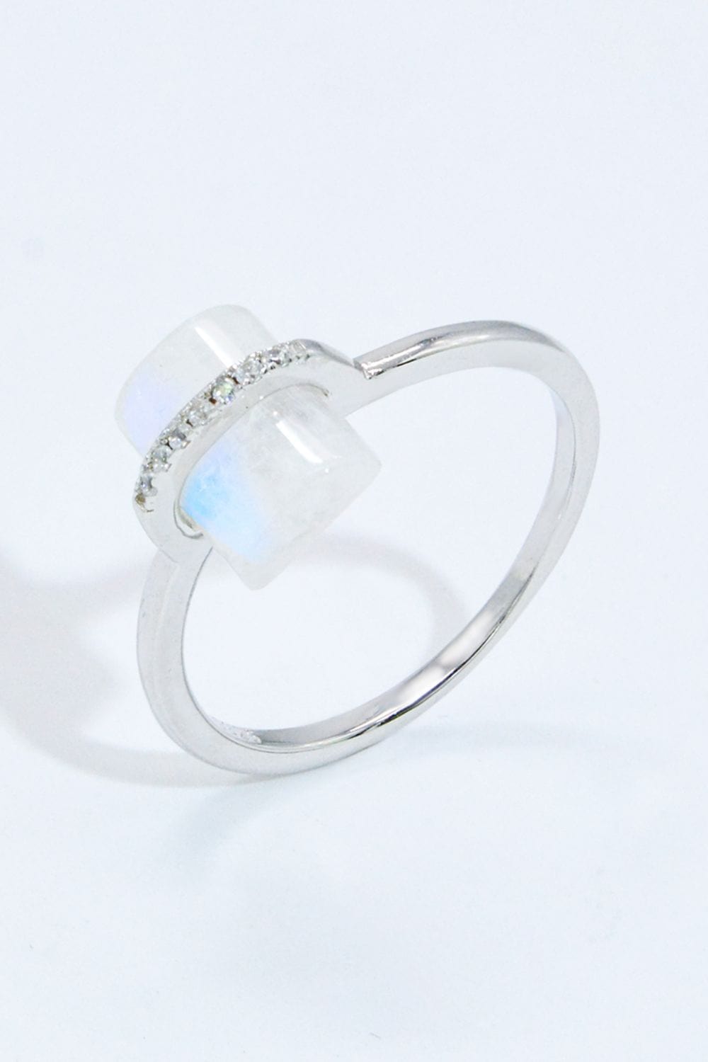 Natural Moonstone Platinum-Plated Ring - Body By J'ne