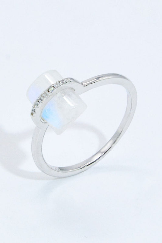 Natural Moonstone Platinum-Plated Ring - Body By J'ne