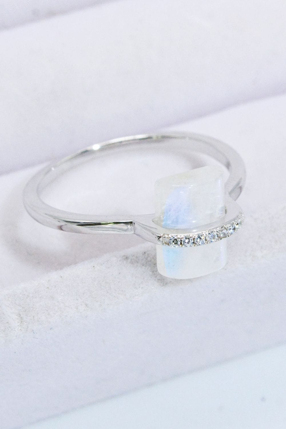 Natural Moonstone Platinum-Plated Ring - Body By J'ne