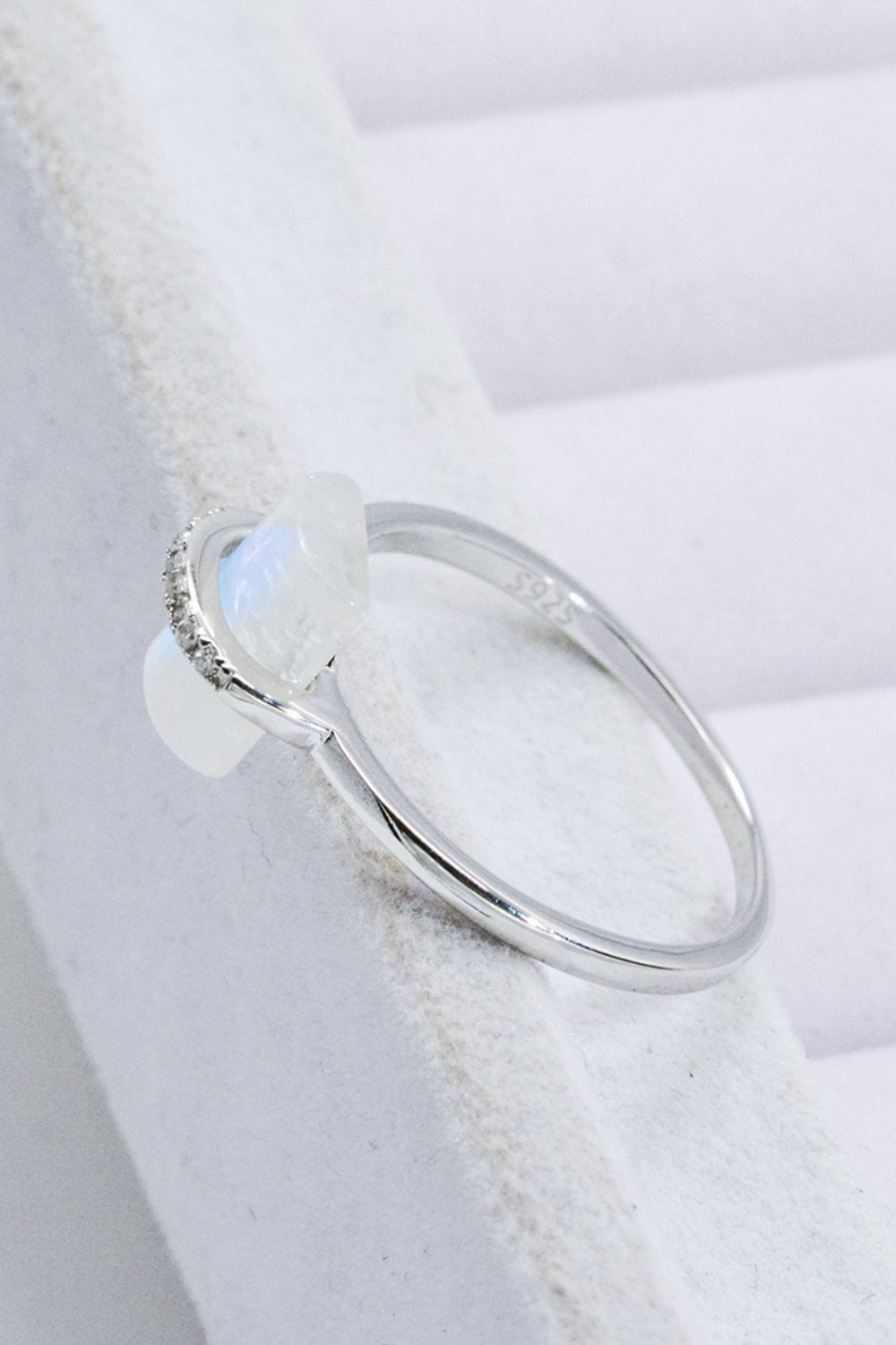 Natural Moonstone Platinum-Plated Ring - Body By J'ne