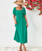 Off-Shoulder Balloon Sleeve Midi Dress - Body By J'ne