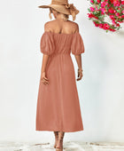 Off-Shoulder Balloon Sleeve Midi Dress - Body By J'ne