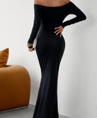 Off-Shoulder Long Sleeve Maxi Dress - Body By J'ne