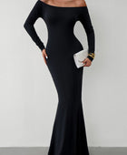 Off-Shoulder Long Sleeve Maxi Dress - Body By J'ne