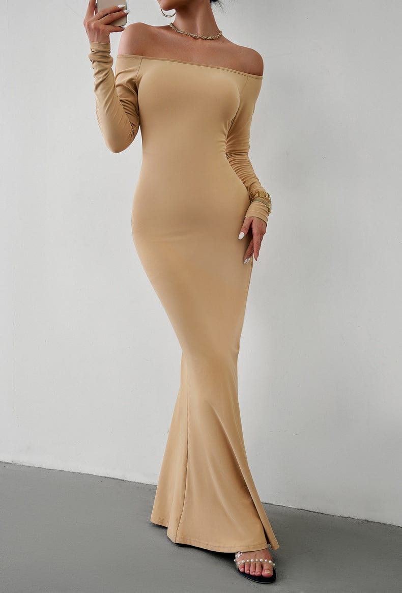 Off-Shoulder Long Sleeve Maxi Dress - Body By J'ne