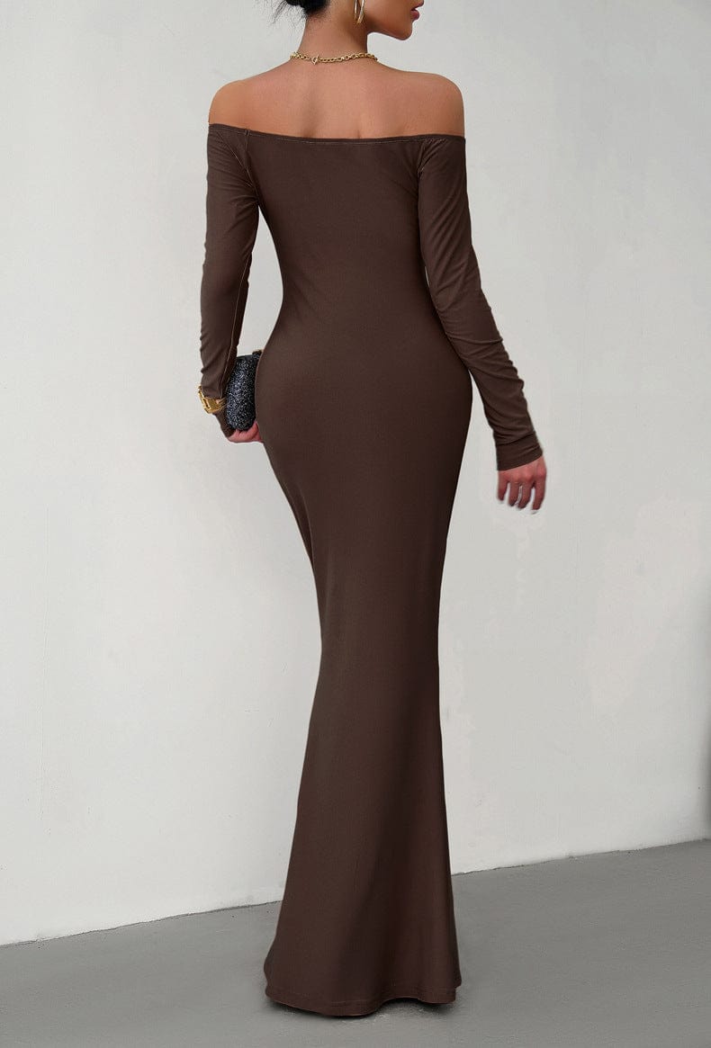 Off-Shoulder Long Sleeve Maxi Dress - Body By J'ne