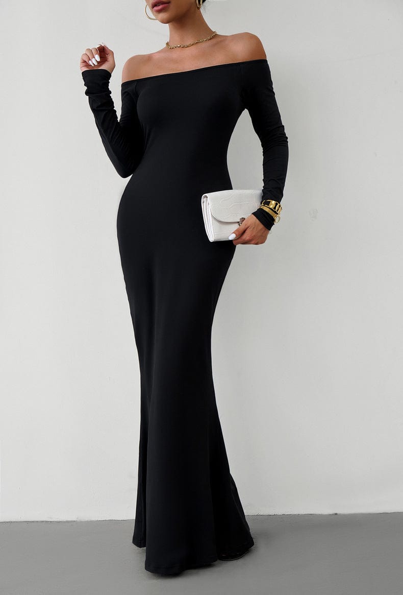 Off-Shoulder Long Sleeve Maxi Dress - Body By J'ne