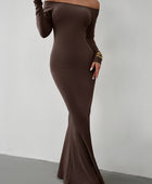 Off-Shoulder Long Sleeve Maxi Dress - Body By J'ne