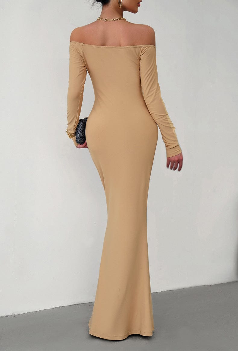 Off-Shoulder Long Sleeve Maxi Dress - Body By J'ne