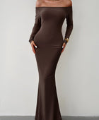 Off-Shoulder Long Sleeve Maxi Dress - Body By J'ne