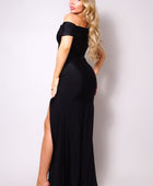 One Shoulder Draped Side Slit Maxi Dress - Body By J'ne