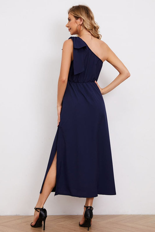 One-Shoulder Sleeveless Slit Dress - Body By J'ne