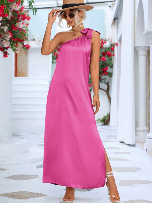 One-Shoulder Slit Maxi Dress - Body By J'ne