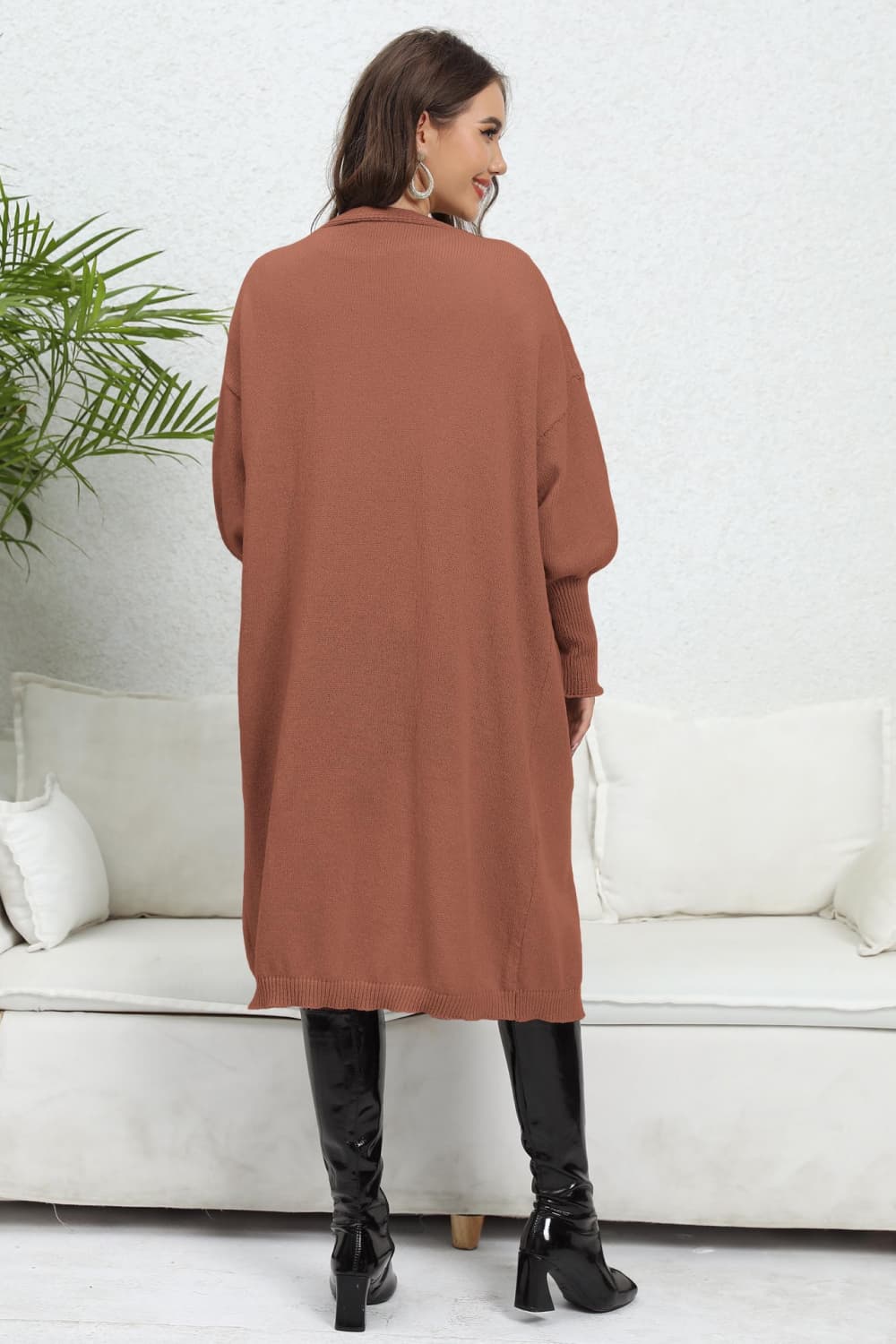 Open Front Dropped Shoulder Cardigan - Body By J'ne