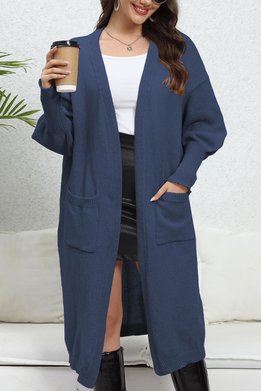 Open Front Dropped Shoulder Cardigan - Body By J'ne