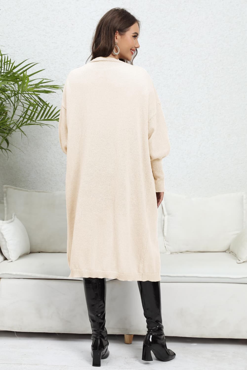 Open Front Dropped Shoulder Cardigan - Body By J'ne