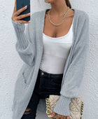 Open Front Dropped Shoulder Pocketed Cardigan - Body By J'ne