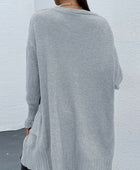 Open Front Dropped Shoulder Pocketed Cardigan - Body By J'ne