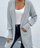 Open Front Dropped Shoulder Pocketed Cardigan - Body By J'ne