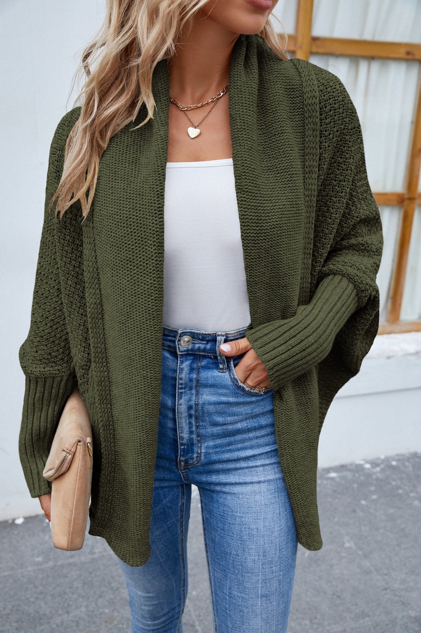 Open Front Long Sleeve Cardigan - Body By J'ne