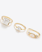 Pearl 18K Gold-Plated Ring Set - Body By J'ne