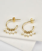 Pearl 925 Sterling Silver C-Hoop Earrings - Body By J'ne