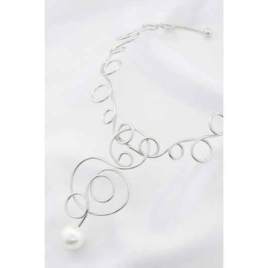 Pearl Swirl Metal Necklace - Body By J'ne