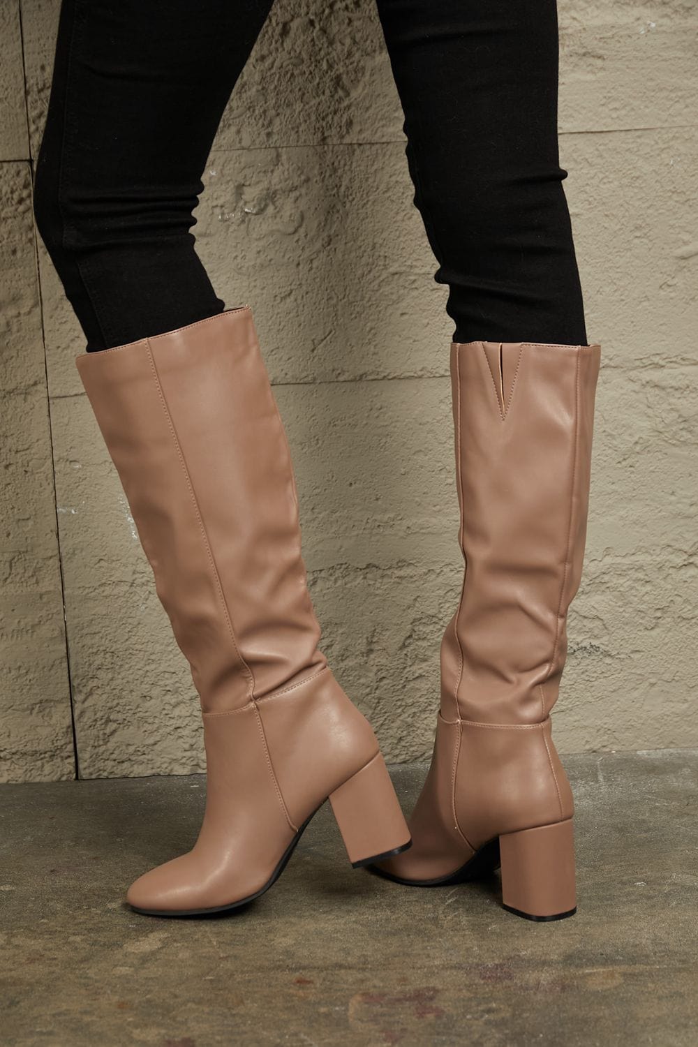 Persuasion Block Heel Knee High Boots - Body By J'ne