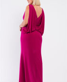 Plus Draped Back V-neck Sleeveless Maxi Dress - Body By J'ne