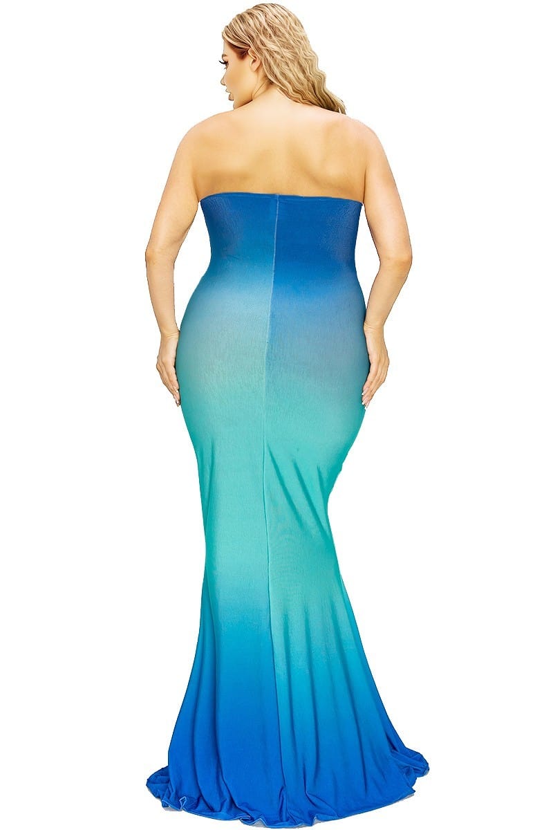 Plus hot summer gradient tube maxi dress - Body By J'ne