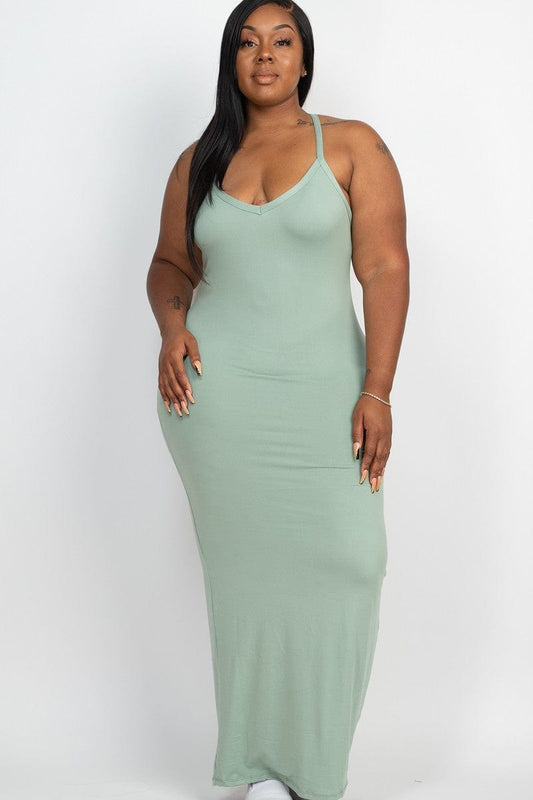 Plus Racer Back Maxi Dress - Body By J'ne