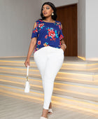 Plus Size Cold-Shoulder Round Neck Curved Hem Tee - Body By J'ne