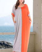 Plus Size Color Block Tee Dress with Pockets - Body By J'ne