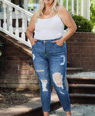 Plus Size Distressed Skinny Jeans - Body By J'ne