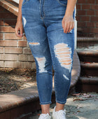 Plus Size Distressed Skinny Jeans - Body By J'ne