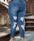 Plus Size Distressed Skinny Jeans - Body By J'ne
