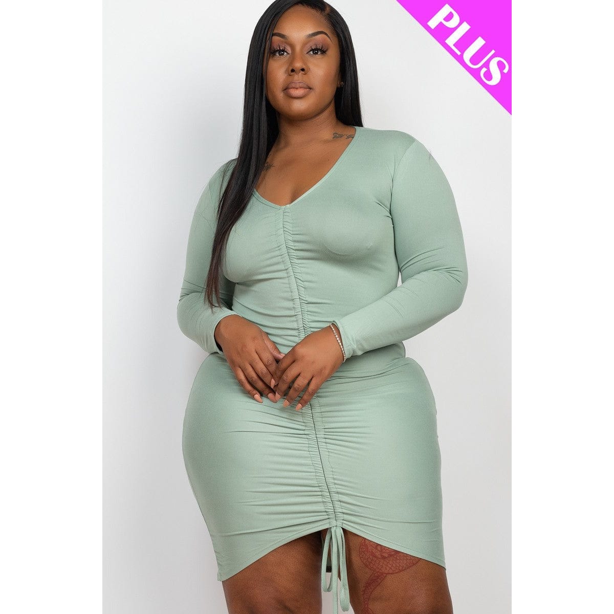 Plus Size Drawstring Ruched Front - Body By J'ne