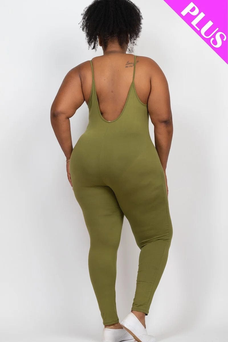 Plus Size Solid Bodycon Cami Jumpsuit - Body By J'ne