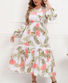 Plus Size Spliced Lace Surplice Balloon Sleeve Maxi Dress - Body By J'ne