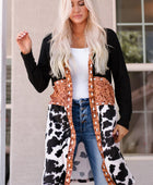 Printed Color Block Open Front Cardigan - Body By J'ne