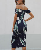 Printed Off-Shoulder Split Dress - Body By J'ne