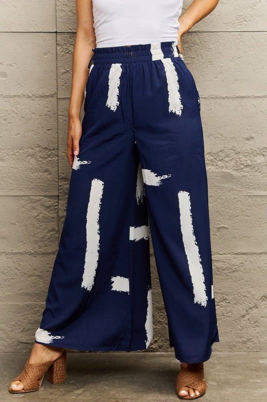 Printed Wide Leg Long Pants - Body By J'ne