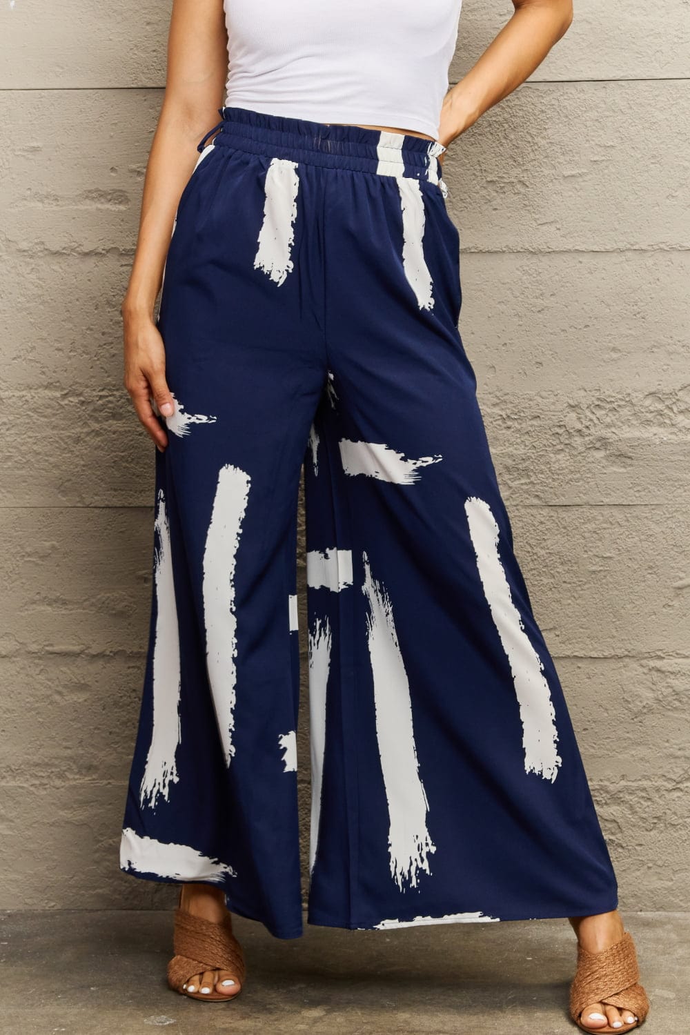 Printed Wide Leg Long Pants - Body By J'ne