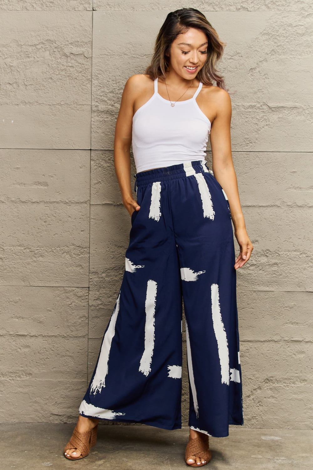 Printed Wide Leg Long Pants - Body By J'ne