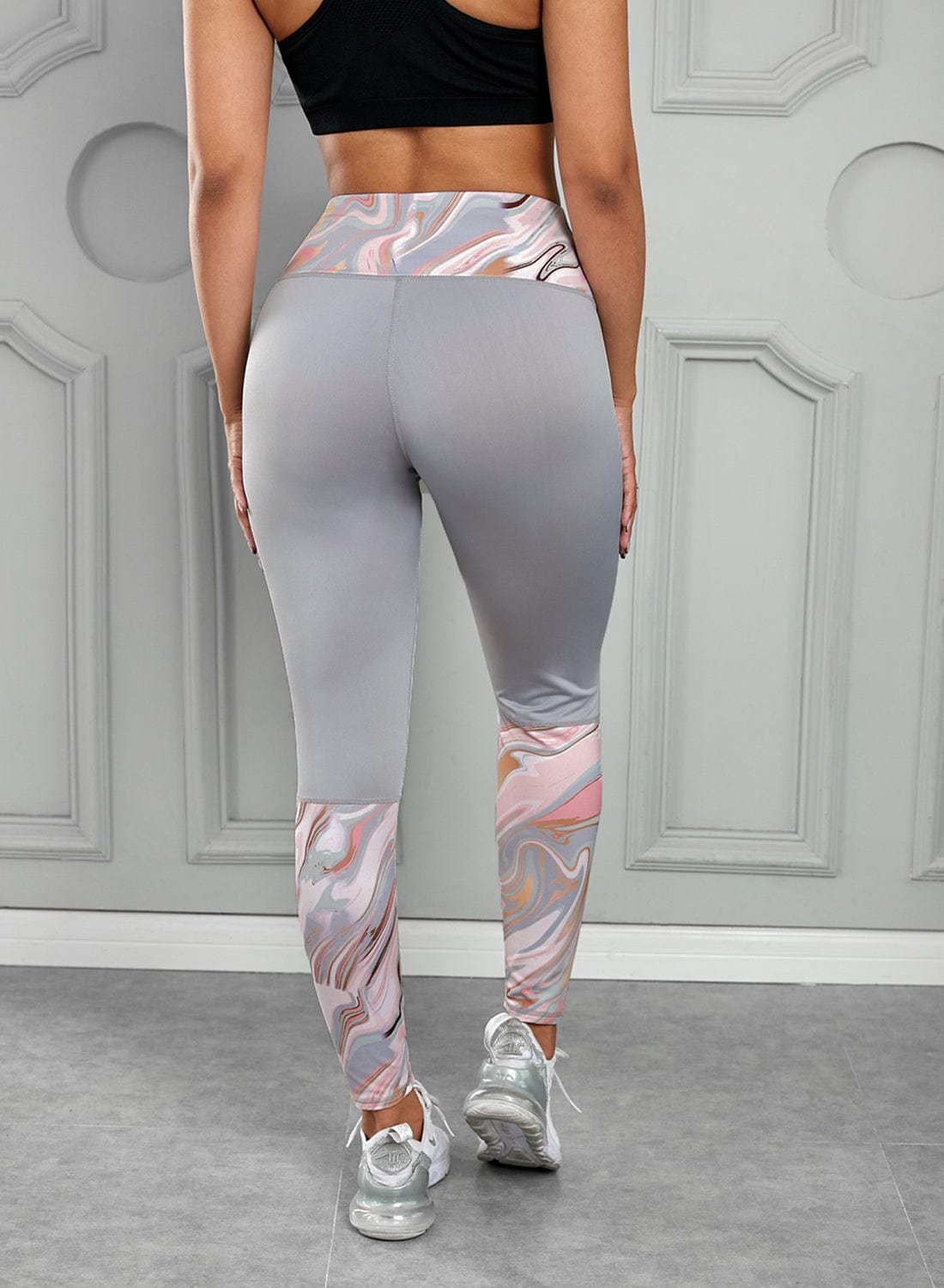 Printed Wide Waistband Active Leggings - Body By J'ne