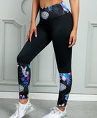 Printed Wide Waistband Active Leggings - Body By J'ne